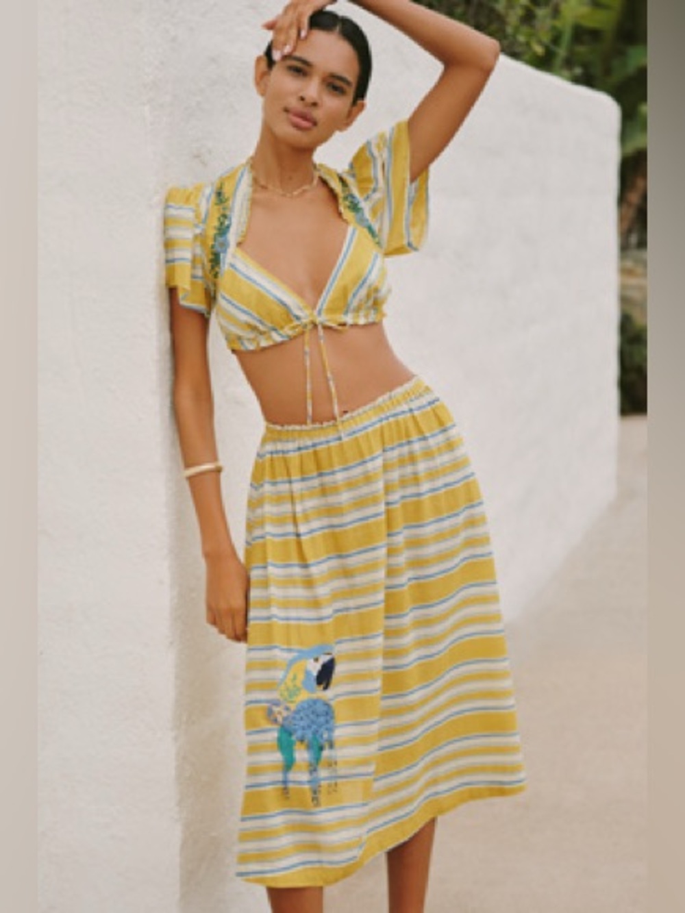 Anthropologie (M) NWT Celandine Copacabana Top and Midi Skirt
